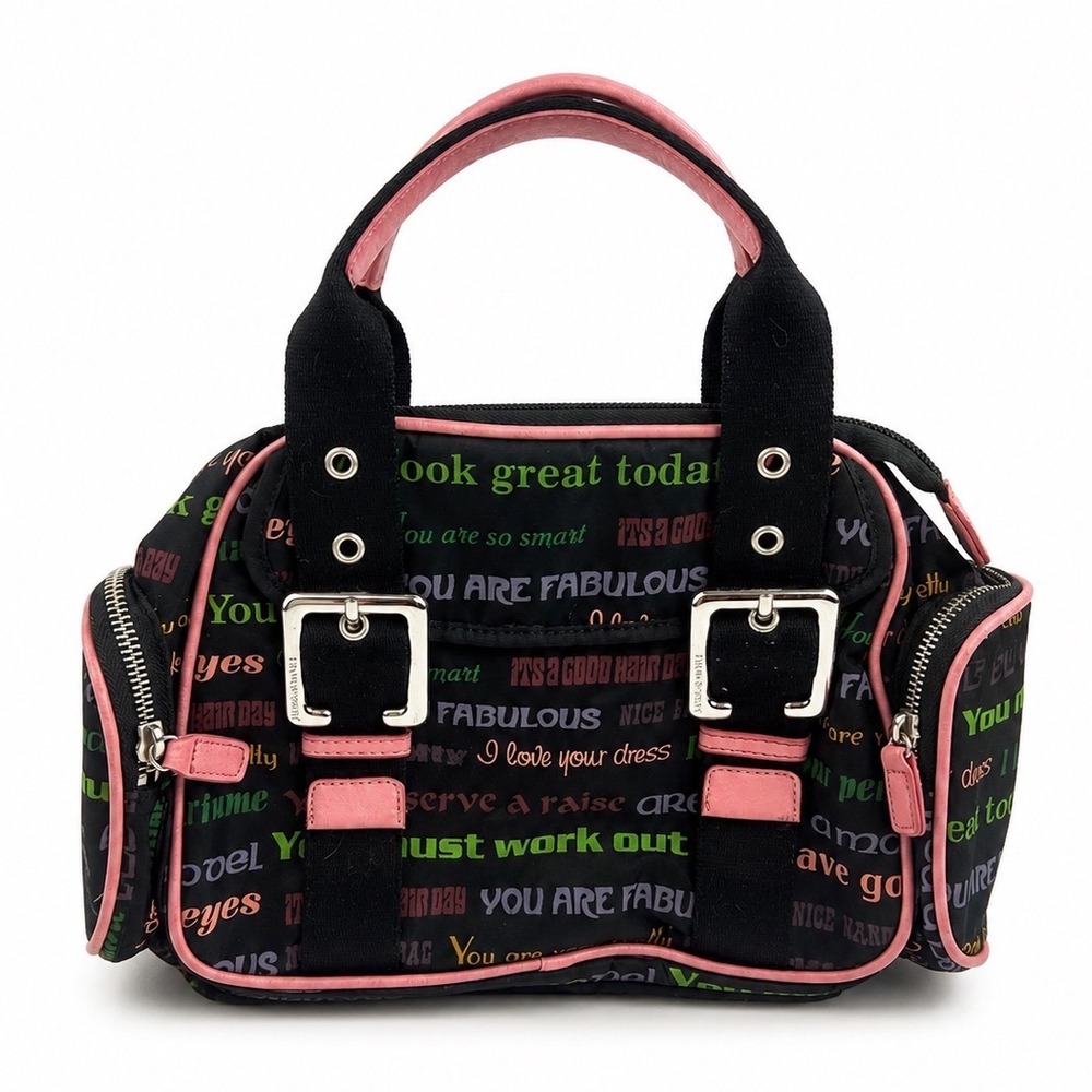 Franco Sarto Vintage Y2K Grunge Mini Nylon Affirmation Small Purse Women's